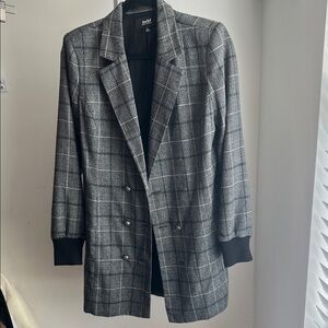 Marled by Olivia Cuplo Gray Plaid Blazer